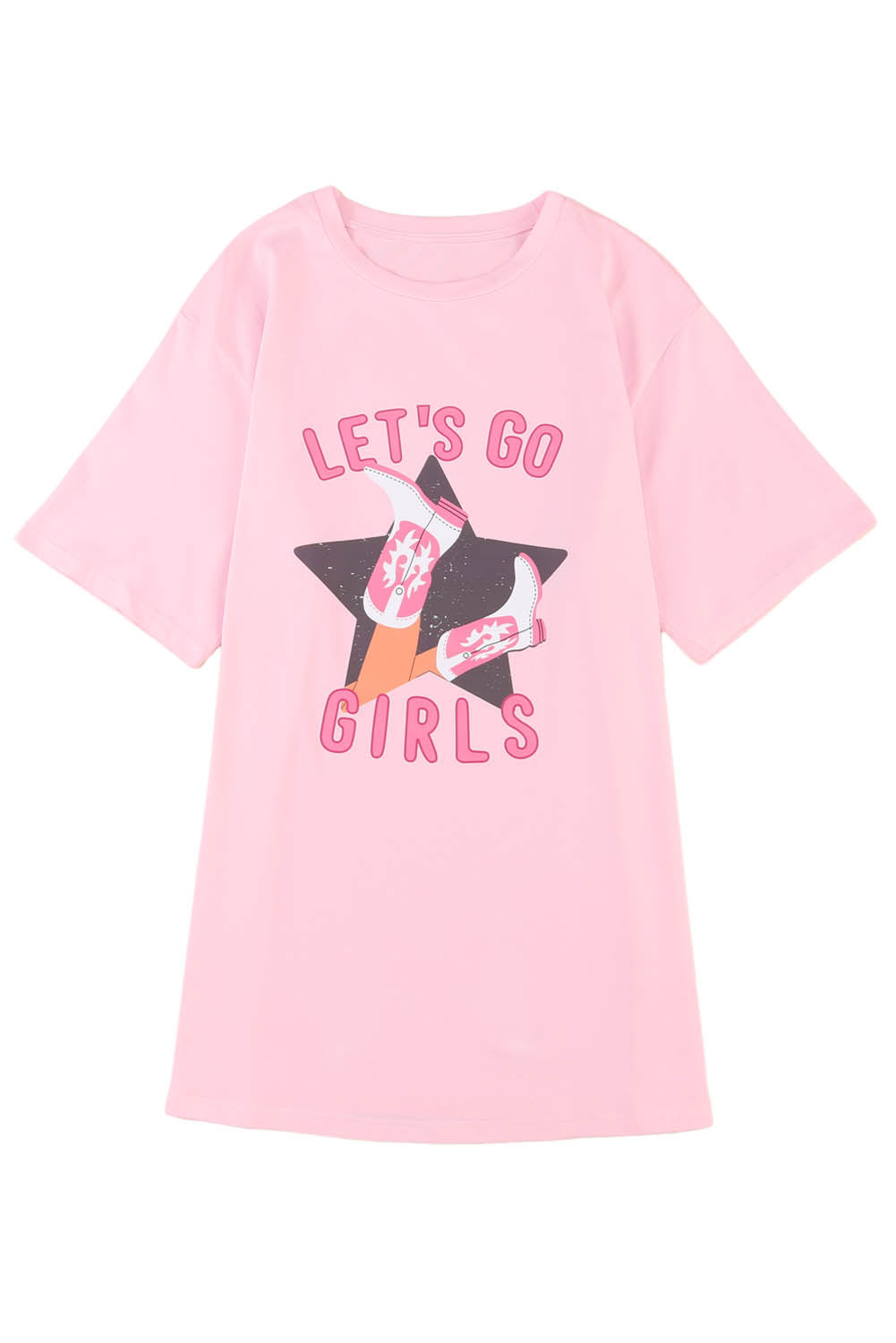White Lets Go Girls Star Print Graphic Tee